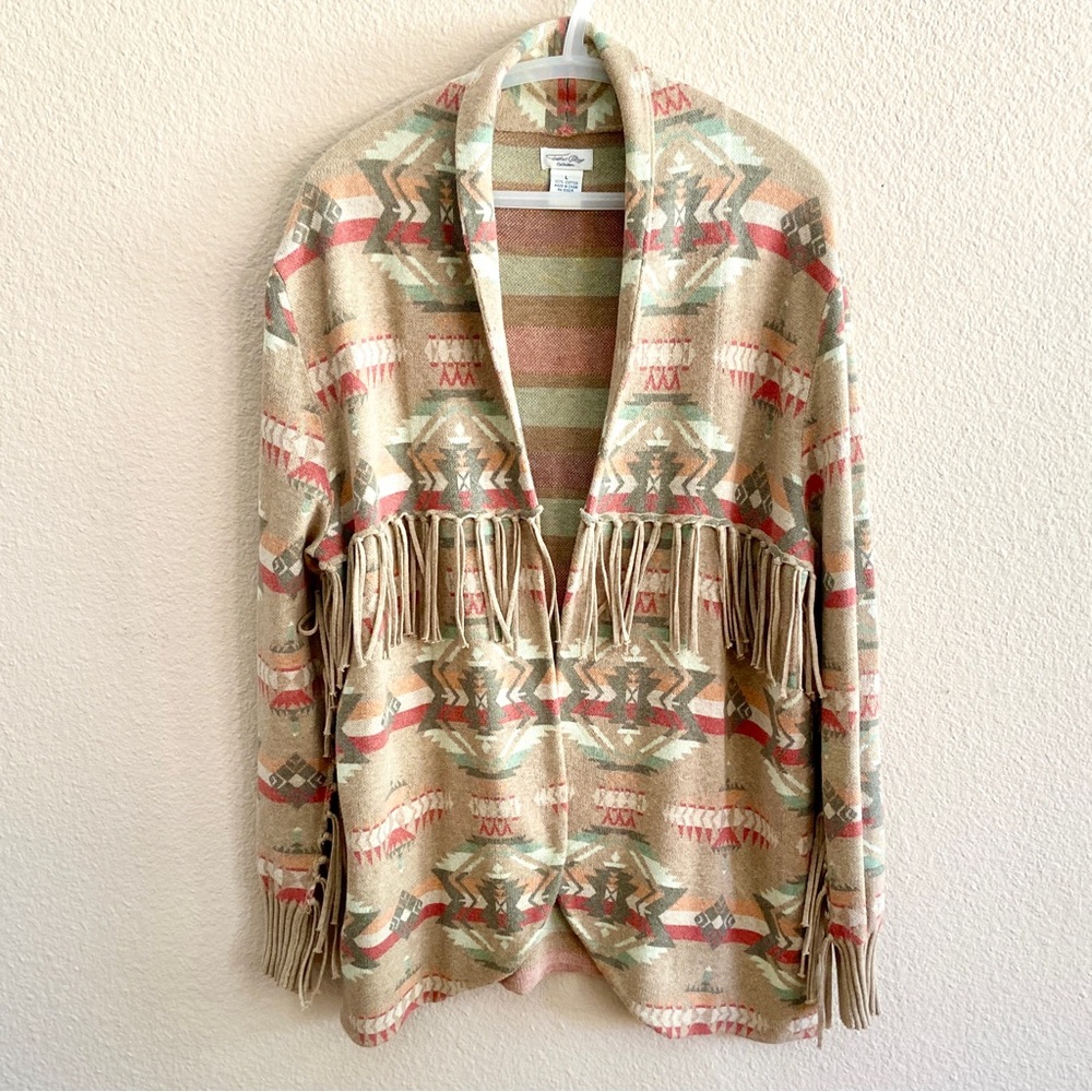 Tasha Polizzi - Cardigan Sweater - Catalina Southwestern Fringe - Cotton - Large